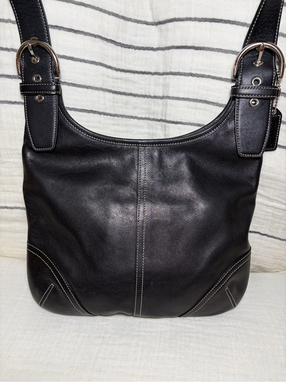 Coach Soho Black Leather Shoulder Bag Vintage - Picture 3 of 11